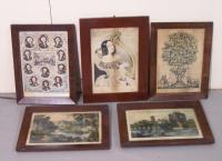 Set of five Currier and Ives prints