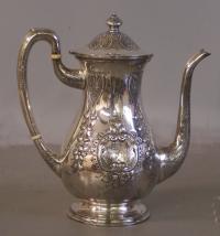 Sterling silver hand chased teapot