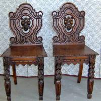 William IV Walnut Hall Chairs 1820