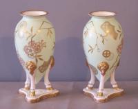 Pair Aesthetic Movement Staffordshire Vases c1870