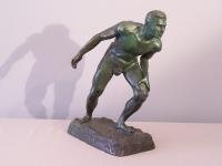 Bastin Bronze Figure of Runner Belgian Arts c1910