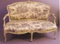 Louis XV style grey painted canape settee c1800
