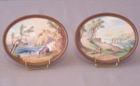 Pr 18th c.Continental oval pastoral gouaches C1780