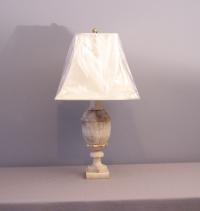 Italian vintage carved alabaster urn shape lamp