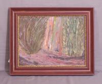 Edward Lower impressiontist oil painting of waterfall c1965