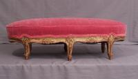 French oval footrest in pink velvet upholstery