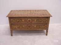 18th c. German painted chest or server with slide