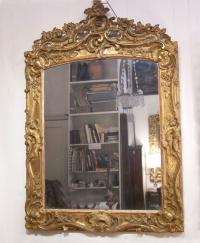 Large 18th century French gold leaf mirror c1780