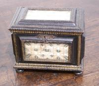 17thC Flemish casket box ebonized with straw design
