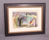Sam Ladenson abstract pastel on paper c 1950