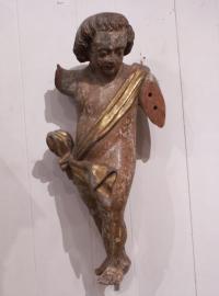 17th c Flemish polychrome putto