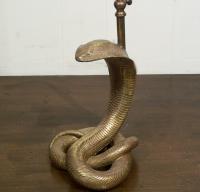 20th century brass cobra sculpture lamp from India