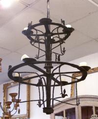 18th century Spanish double ring hanging ceiling fixture