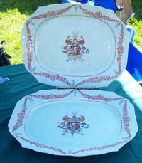 Pair of Chinese export armorial porcelain platers c1790