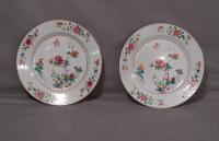 Pair of Chinese Famille Rose plates