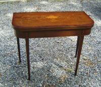 Mahogany Hepplewhite style inlaid card table, c1890