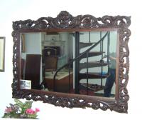 Oak frame mirror  scroll carved c1890