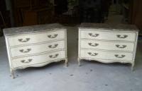 Pair of Henredon French Louis xv style marble top dressers