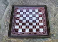 Victorian silver foil on glass game board c1875