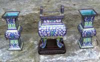 Chinese cloisonne 3 piece garniture set 18th c