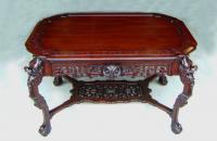 Kimbel Cabus mahogany library center table NY 1863 to 1882