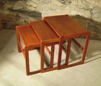 Koefoeds Hornslet stacking modern teak end tables c1960