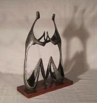 Ruth Trobe hand forged bronze sculpture of man and woman