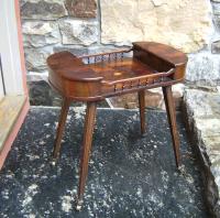 English yew wood oyster veneer stand c1900