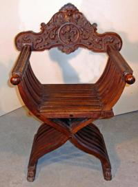 Italian Savanarola folding chair c1880