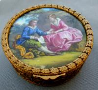Louis XVI style porcelain master snuff box c1840