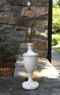White marble urn lamp c1900