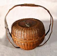 Japanese Meiji period  woven bronze basket