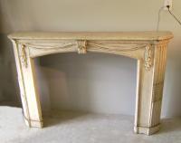 18th century carved wood French provincial mantel