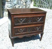 17th century French chest with carved drawer fronts c1680