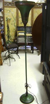 Art Deco hand painted  torchere floor lamp c1930