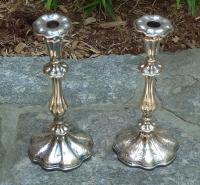 Victorian silver plated candlesticks