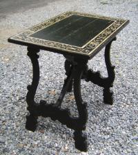 Small 19thc Spanish trestle table with painted top