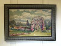 Painting of Elizabeth Park Hartford CT signed Frasher