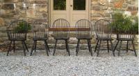 Set American New England bow back Windsor chairs