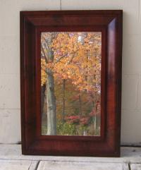 American Federal og mahogany looking glass mirror c1825