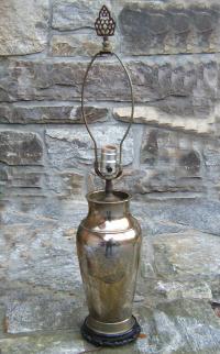 Chinese mixed metal lamp with birds c1930