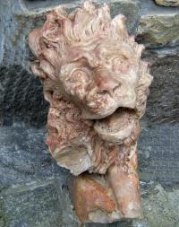 Early Lion head terra cotta architectural fragment
