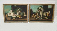 Pair Spanish early 19th century Still life oil paintings