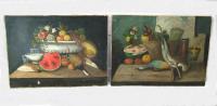 Early pair of Spanish still life oil paintings