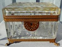 Baccarat cut crystal covered bibelot box or casket c1820