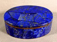 Lapis lazuli oval shape covered pillbox