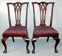 PR Centennial Philadelphia style Chippendale side chairs c1880