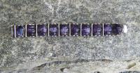 Mexican silver bracelet with amethyst inserts