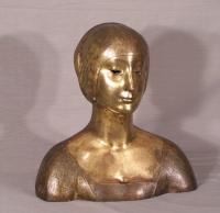 Bronze sculpture bust of a young woman after Mino Da Fiesoli