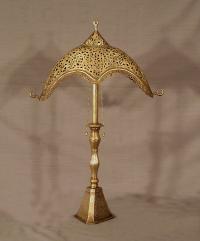 Pierced brass Moorish table table lamp c1900